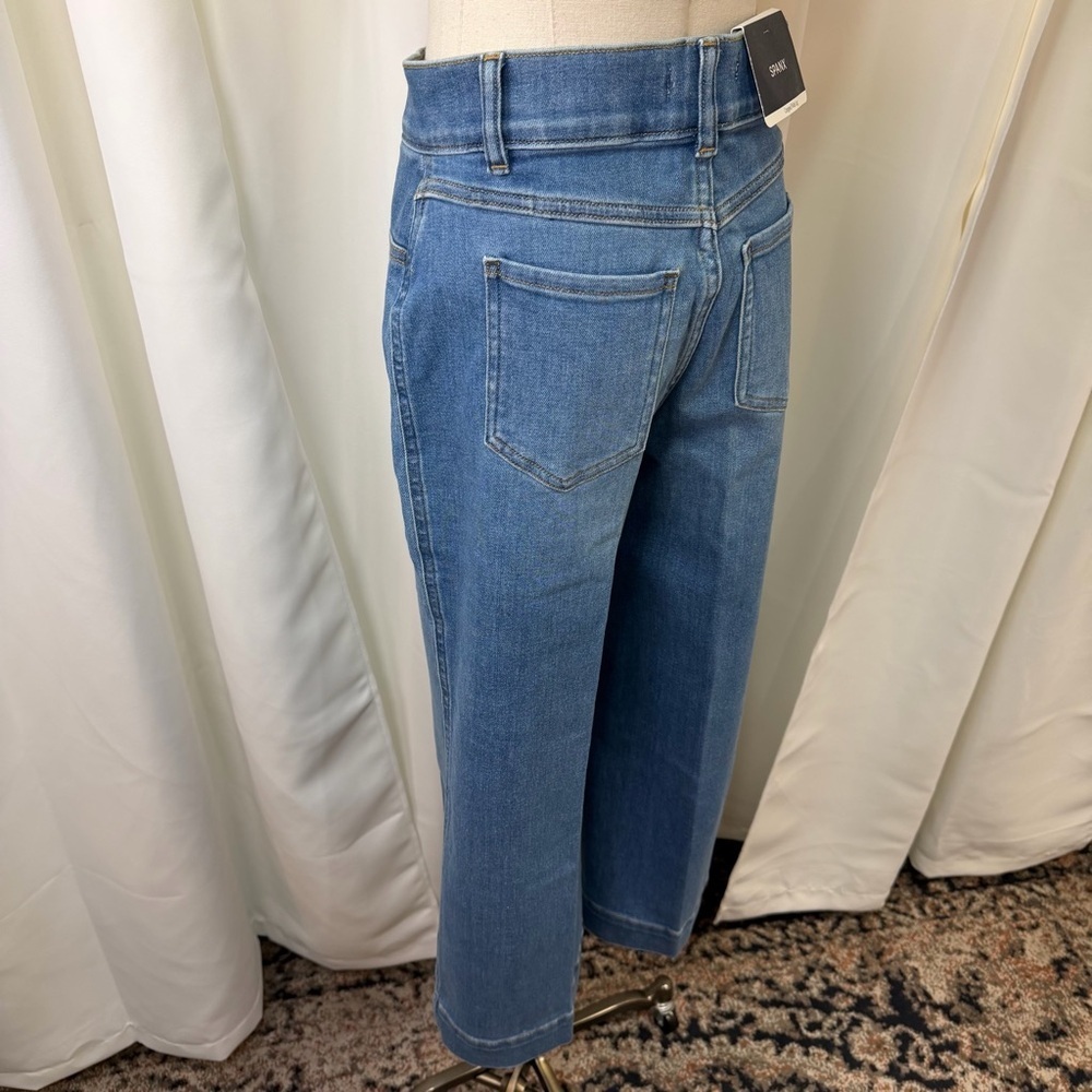 NWT SPANX ‘Cropped Wide Leg Jeans’ in “Stonewashed Blue” Size Small - Picture 8 of 16